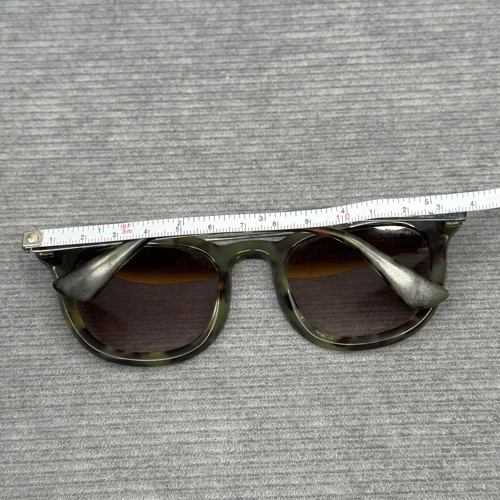 Prada SPR 13P Tortoise Green Round Double Bridge Sunglasses Italy 51-22-135
